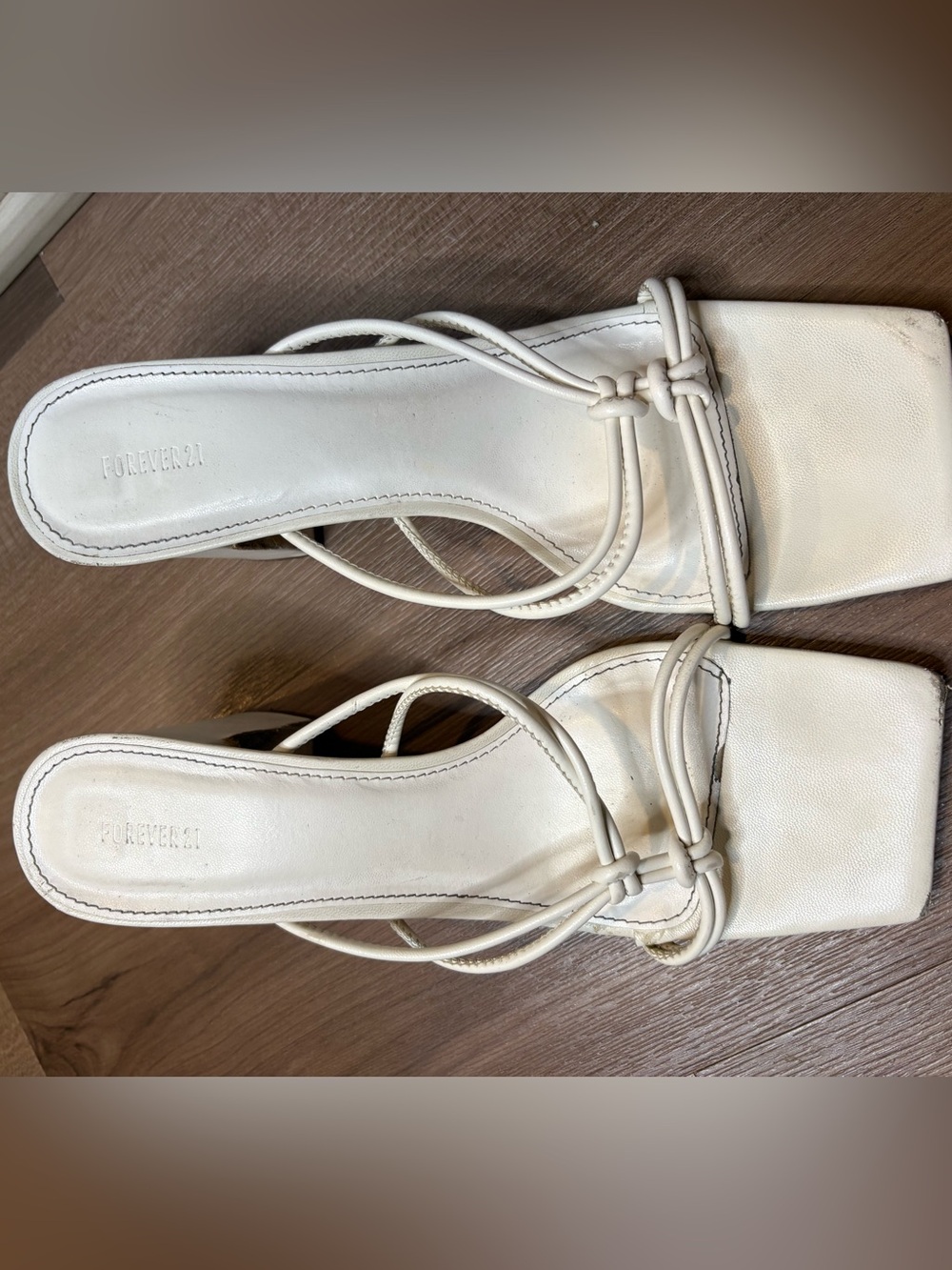 white strappy block heels